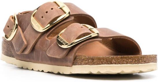 Birkenstock Milano slingback sandalen met gesp Bruin