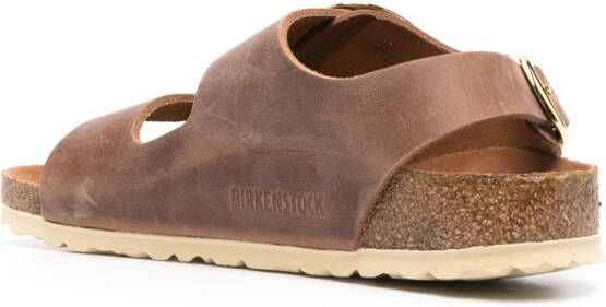 Birkenstock Milano slingback sandalen met gesp Bruin