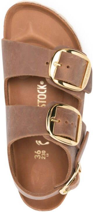 Birkenstock Milano slingback sandalen met gesp Bruin