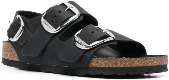 Birkenstock Milano slingback sandalen met gesp Zwart