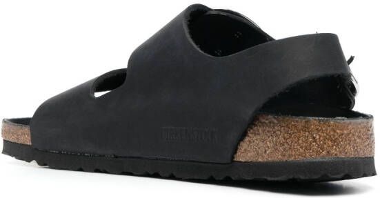 Birkenstock Milano slingback sandalen met gesp Zwart