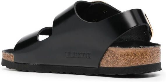 Birkenstock Milano leren sandalen Zwart