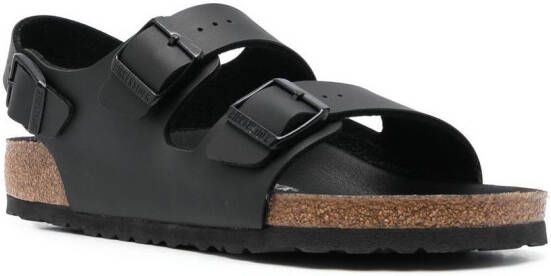 Birkenstock Milano leren sandalen Zwart