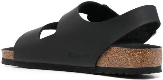 Birkenstock Milano leren sandalen Zwart