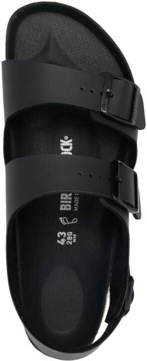 Birkenstock Milano leren sandalen Zwart