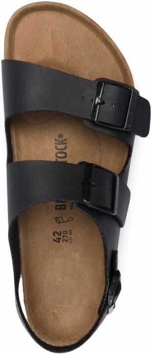 Birkenstock Milano sandalen met dubbele bandjes Zwart