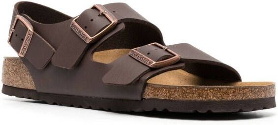 Birkenstock Milano sandalen met gesp Bruin