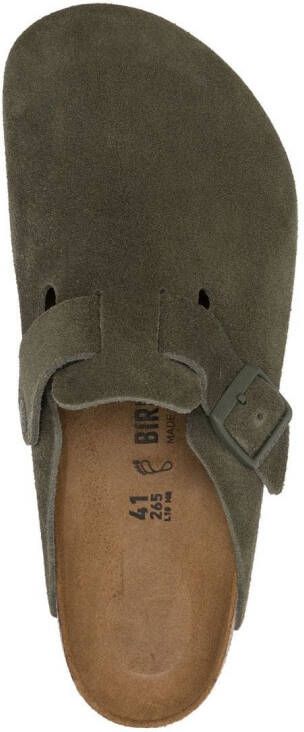 Birkenstock Suède-leren pantoffels Groen