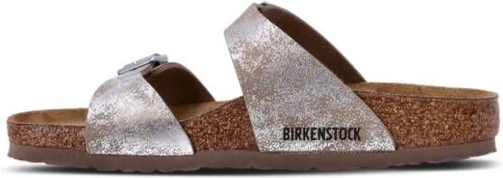 Birkenstock Sydney metallic sandalen Grijs