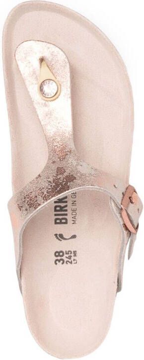 Birkenstock Teenslippers met marmerprint Roze