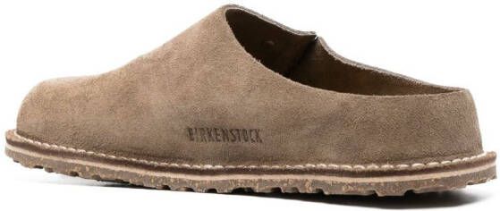 Birkenstock Zermatt slippers met logo Bruin