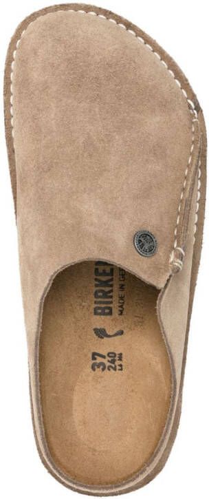 Birkenstock Zermatt slippers met logo Bruin