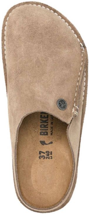 Birkenstock Zermatt slippers met logo Bruin