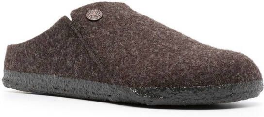 Birkenstock Zermatt wollen slippers Bruin