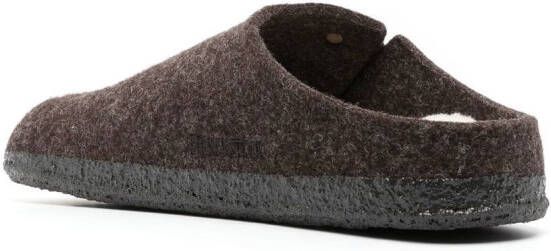 Birkenstock Zermatt wollen slippers Bruin