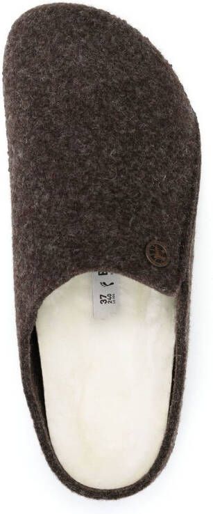 Birkenstock Zermatt wollen slippers Bruin