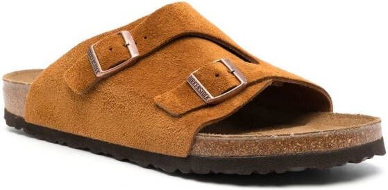 Birkenstock Zürich sandalen met gesp Bruin