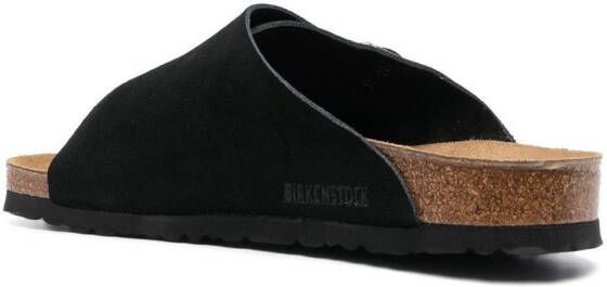 Birkenstock Zürich suède sandalen Zwart