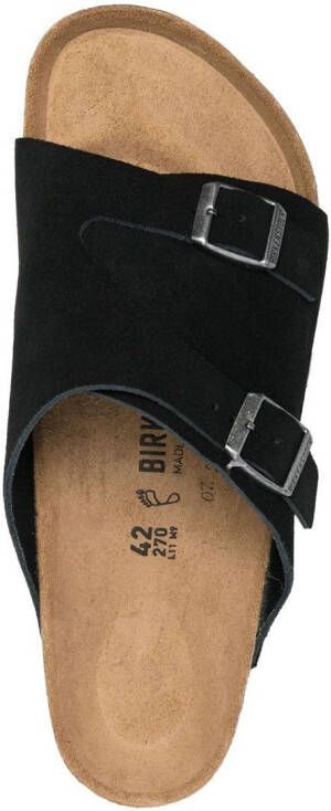 Birkenstock Zürich suède sandalen Zwart