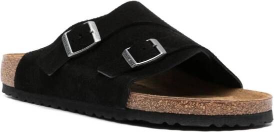 Birkenstock Zürich suède sandalen Zwart