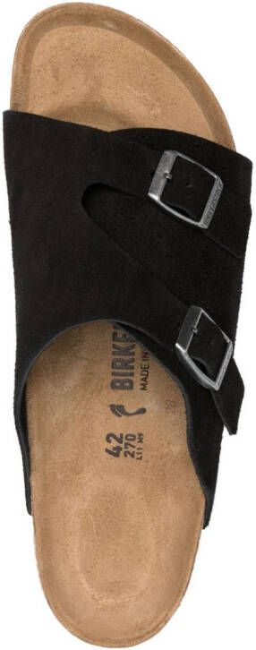 Birkenstock Zürich suède sandalen Zwart