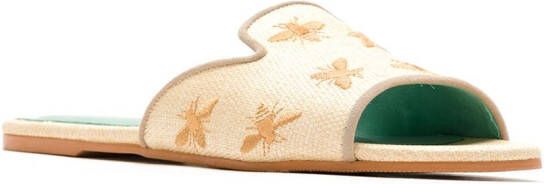 Blue Bird Shoes Bees rieten slippers Beige