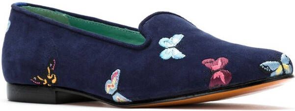 Blue Bird Shoes Borboletas suède slippers Blauw