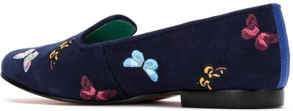 Blue Bird Shoes Borboletas suède slippers Blauw