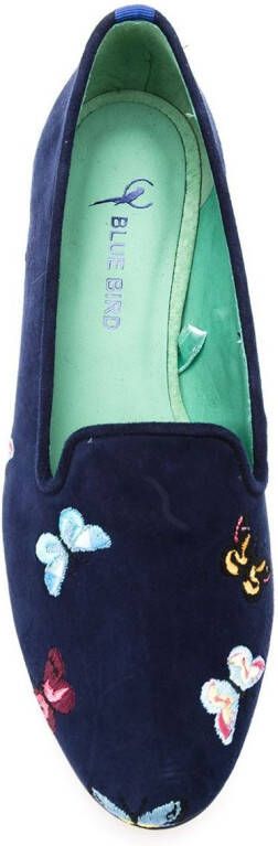 Blue Bird Shoes Borboletas suède slippers Blauw