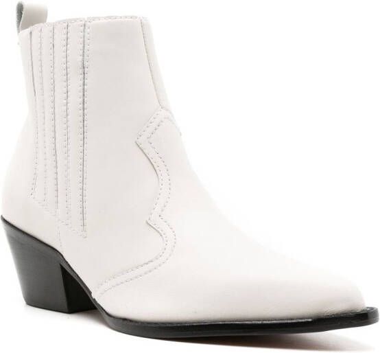 Blue Bird Shoes Country leren enkellaarzen Wit