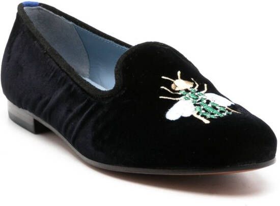 Blue Bird Shoes Fluwelen loafers Zwart