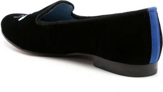 Blue Bird Shoes Fluwelen loafers Zwart