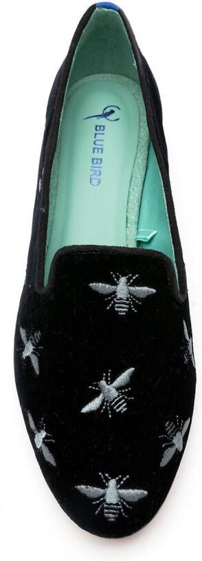 Blue Bird Shoes Fluwelen loafers Zwart