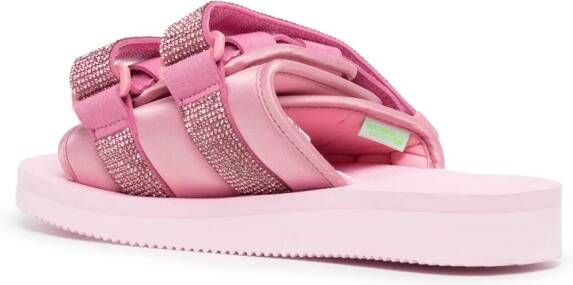 Blumarine x Suicoke slippers verfraaid met stras Roze