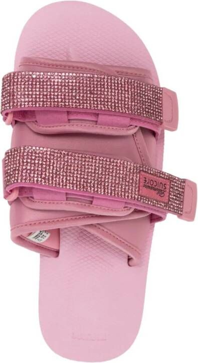 Blumarine x Suicoke slippers verfraaid met stras Roze