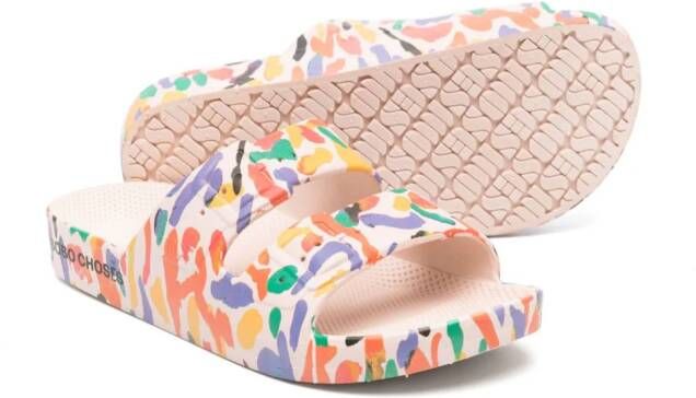 Bobo Choses Confetti Freedom slippers met abstracte print Roze