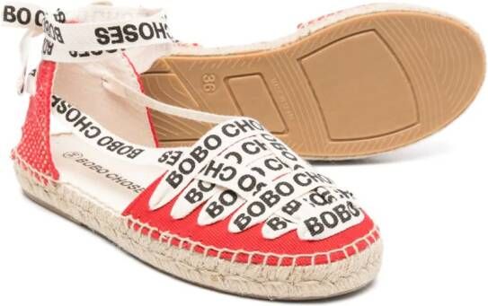 Bobo Choses logo-print laces espadrilles Rood