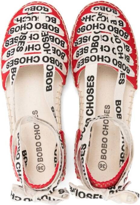 Bobo Choses logo-print laces espadrilles Rood