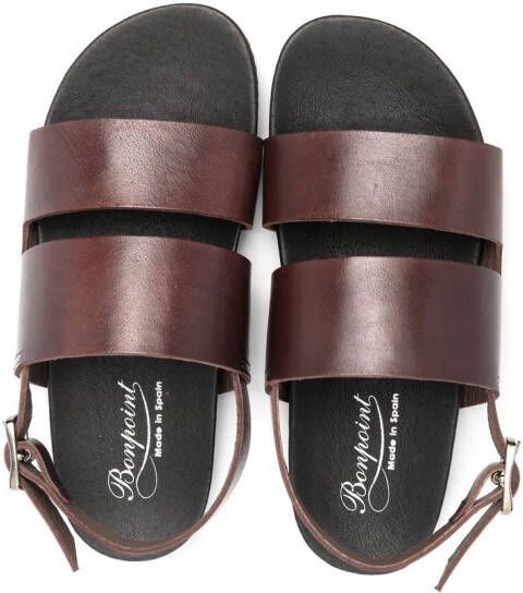 Bonpoint Slingback sandalen met dubbele bandjes Bruin