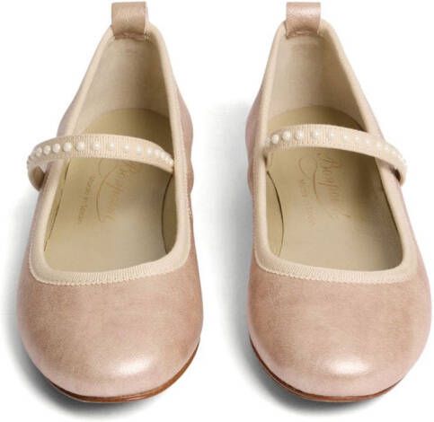 Bonpoint Leren ballerina's Beige