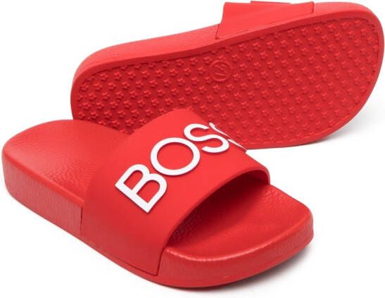 BOSS Kidswear Rubberen slippers Rood