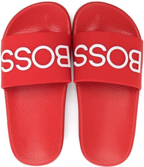 BOSS Kidswear Rubberen slippers Rood