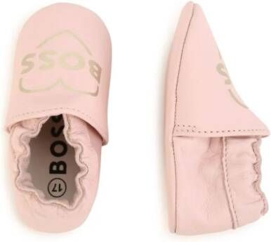 BOSS Kidswear Leren sneakers Roze