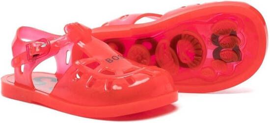 BOSS Kidswear Jelly schoenen met logoprint Rood