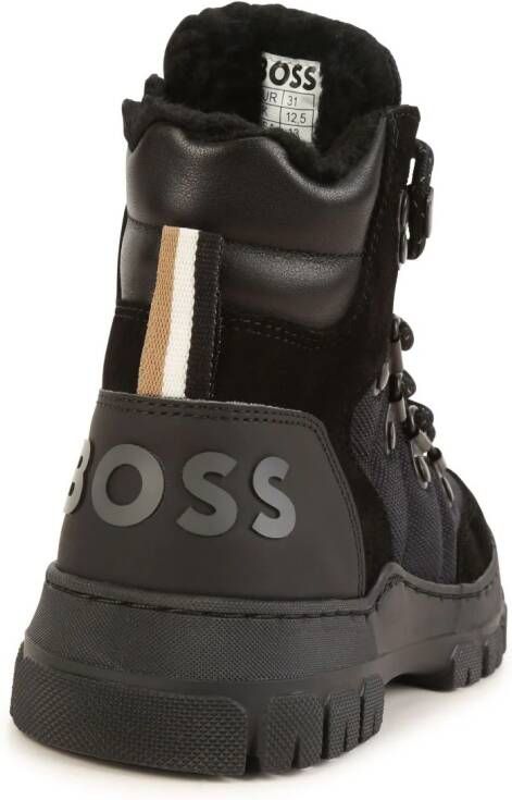 BOSS Kidswear Laarzen met logoprint Zwart