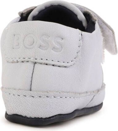 BOSS Kidswear Leren slofjes Grijs