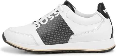 BOSS Kidswear Sneakers met logoprint Wit