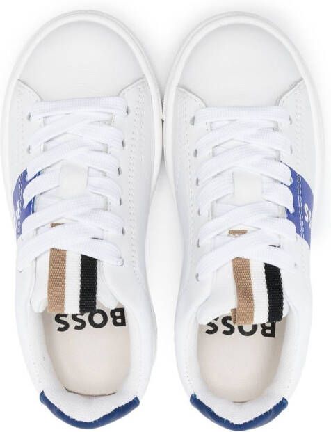 BOSS Kidswear Sneakers met logostreep Wit