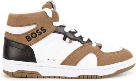 BOSS Kidswear Sneakers met logo Bruin