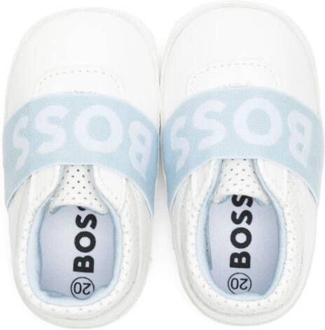 BOSS Kidswear Sneakers met logoband Wit
